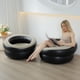 thumbnail image 5 of Sofá plegable inflable portátil, sillón reclinable plegable para uso interior / exterior, 75x75x45cm, capacidad de 150 kg, PVC con flocado suave, gris / café / rojo, silla perezosa para acampar, 5 of 5