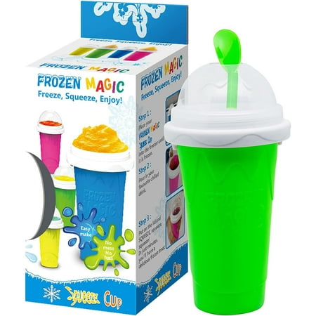 

Slushy Maker Cup Frozen Magic Squeeze Cup Travel Portable Double Layer Silica Pinch Cup Summer Cooler Smoothie Cup Homemade Slushie Milkshake Maker DIY for Kids & Adults