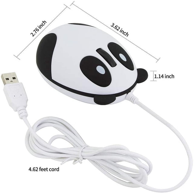 Super Cute Animal Wired Mouse Cartoon Panda Mouse Mini Travel Mouse Novelty Portable Mouse Unique Small Corded Mice for Computer Laptop PC Desktop