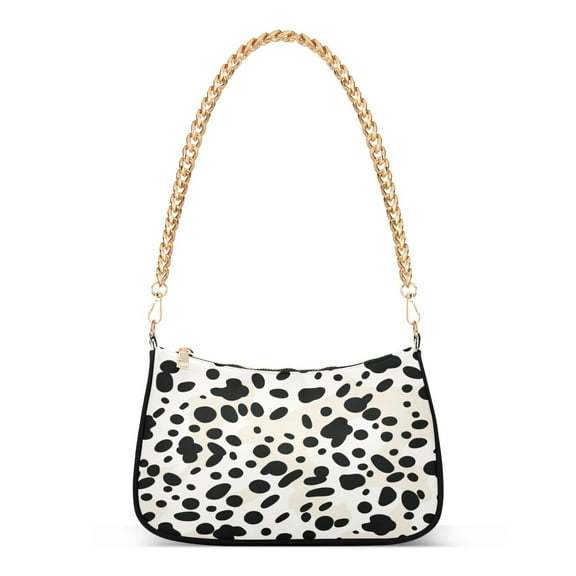 Ryvnso Leopard Dots Womens Chain Shoulder Bag Tote Handbags Clutch Hobo Purse with Zipper for Travel