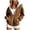Coffee, variant on Leopard Print Zip Up Hoodie Women Oversized Y2k Fleece Hooded Sweatshirts Coffee,Size M