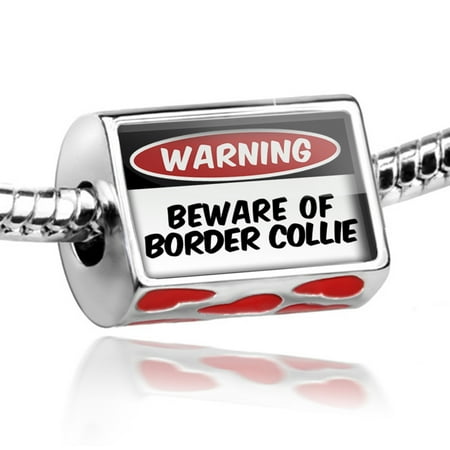 Scottish Border Collie - Bead Beware of the Border Collie Dog from Scotland, England, Wales Charm Fits All European Bracelets