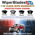 thumbnail image 2 of 2000 Mitsubishi Montero Sport Beam Wiper Blades Wipers w/1yr Warranty (Set of 2) (WiperBladesUSA), 2 of 5
