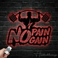 thumbnail image 2 of Handmadetneonsign Custom No Pain No Gain Metal Wall Art LED Light - Personalized Gym Name Sign Home, 2 of 5