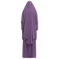 thumbnail image 3 of IBTOM CASTLE Women's Muslim Prayer Dress Hijab Scarf Prayer Abaya Maxi Islamic Modest Cardi Robe Purple, 3 of 7