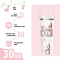 thumbnail image 3 of Christmas White Gifts for Women Men, 30 Oz Tumbler with Top Handle and Flip Straw, Xmas Snowman Stainless Steel Insulated Travel Coffee Cup, Winter Holiday Water Bottle for Him Her, 3 of 6