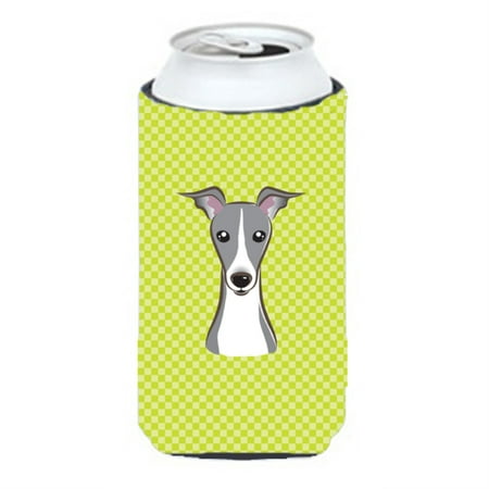 

Checkerboard Lime Green Italian Greyhound Tall Boy Beverage Insulator Hugger BB1298TBC