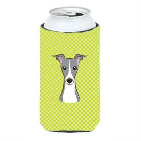 

Checkerboard Lime Green Italian Greyhound Tall Boy Beverage Insulator Hugger BB1298TBC