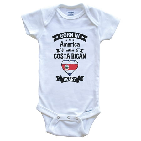 

Born In America With A Costa Rican Heart Baby Bodysuit