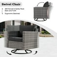 thumbnail image 6 of XIZZI Outdoor Furniture Wicker 11-piece Sectional Set with Swivel Rocking Chair and Fire Pit Table,Black, 6 of 11