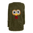 thumbnail image 4 of Lovskoo Fuzzy Fleece Pullover Tops for Women Winter Warm Printed Long Sleeve with Pocket Solid Color Warm Top Olive Green, 4 of 5