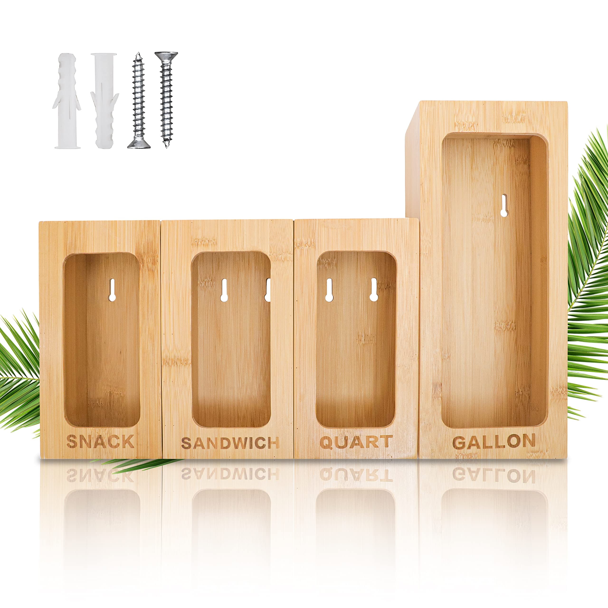 The Container Store Bamboo Plastic Bag Organizer Set of 5