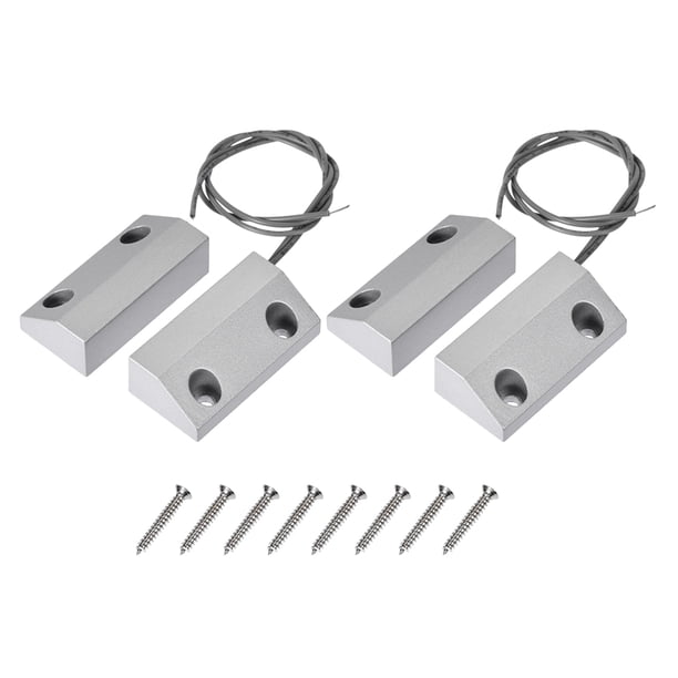 Interruptor magnético de contacto de puerta de seguridad NC MC-56 para puerta de garaje de rodillo gris plateado 2 juegos