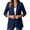 Navy, variant on Sahpxhe Blazers for Women Cotton Linen Open Front Lapel Long Sleeve Loose Casual Blazer Jacket for Vacation Travel White S