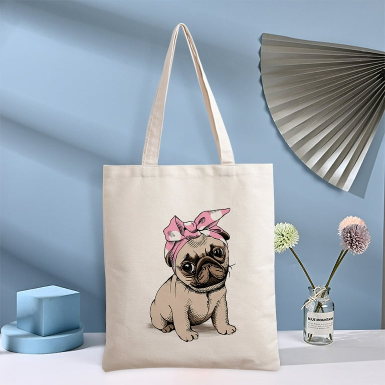 Animal Dogs Canvas Tote Bag - Beach Tote Bags - Weekender Travel Bag - for  Women Cute Aesthetic Beach Tote Bag 