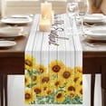 thumbnail image 3 of Table Runners 36 Inches Long Dress Scarves, Sunflower Farmhouse Kitchen/Dining Table Runner, Short Coffee Tablerunners, Yellow Summer Botanical Farmhouse Floral Wooden 13x36 Inch, 3 of 9