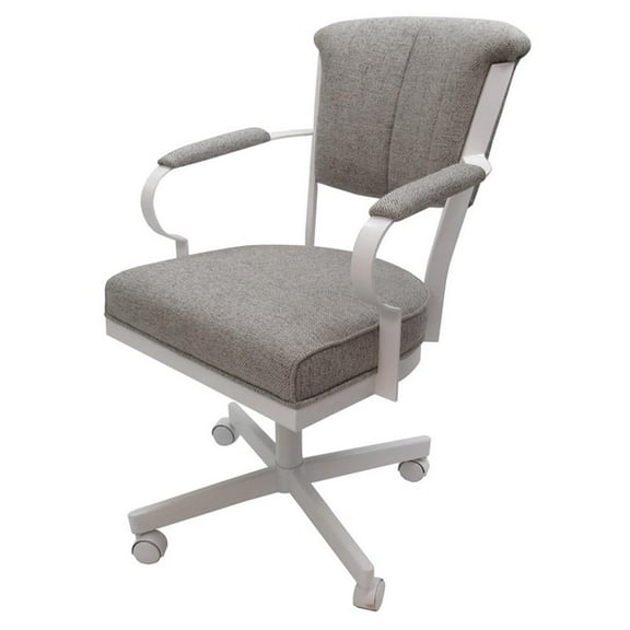 Miami Swivel Metal Caster Chair Reading Base - Portwood Ash - White