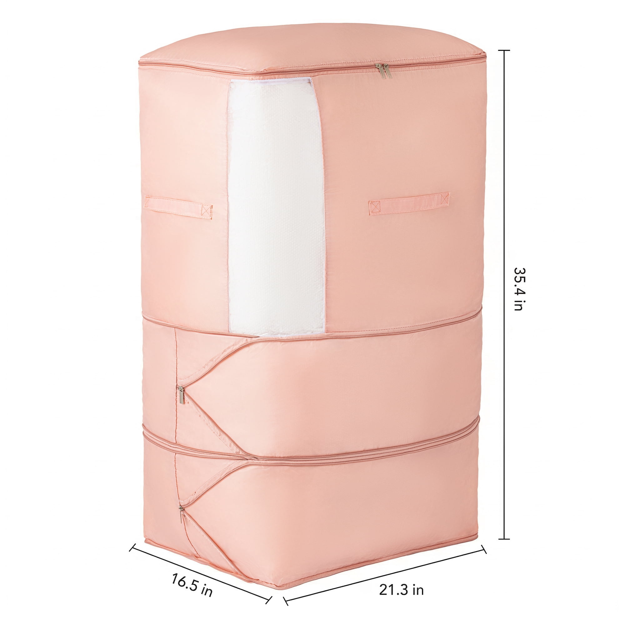 Unique Bargains Foldable Storage Bag for Organizing Bedroom Pink 21.3"x16.5"x35.4"
