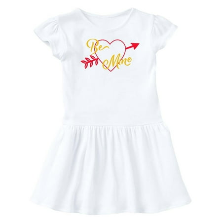 

Inktastic Be Mine Valentine s Day Arrow and Heart in Red and Gold Gift Baby Girl Dress