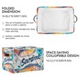 thumbnail image 2 of Yayeee Canvas Storage Basket with Handles for Shelves Fabric Bins Closet Organizer, Yellow Sardines Pattern, 2 of 8