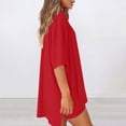thumbnail image 5 of GILIGEGE Summer Sets Women 2 Piece Outfits Women's Two Piece Set 2025 Summer Casual Oversized Shirts Biker Shorts Matching Travel Outfit Summer Lounge Sets Red Xl, 5 of 5