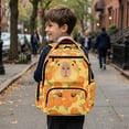 thumbnail image 4 of Jeiento Kids School Backpack for Boys Girls 8-12 Lightweight Capybara Orange Bookbag 17 Inch Large Multi-Pocket Backpack for Elementary School, Travel, Hiking, Back to School Gift, 4 of 7