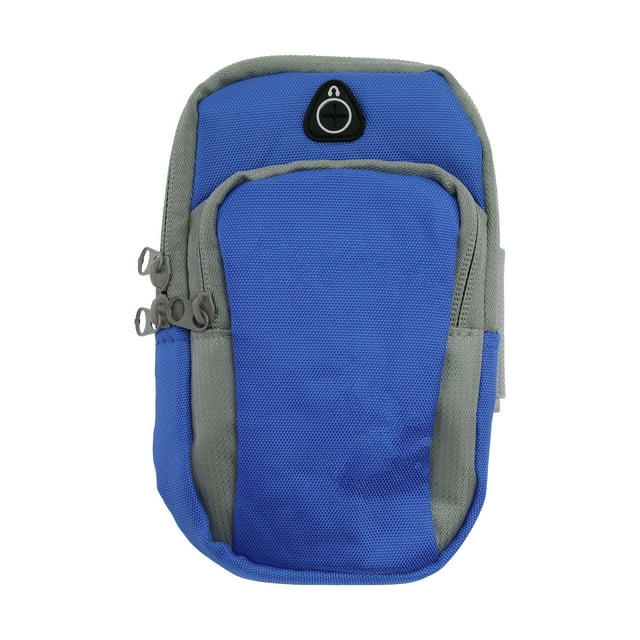 Unique Bargains 1 Pce Support de Téléphone Léger Brassards pour Randonnée Gym Nylon Bleu