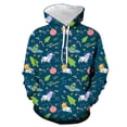 thumbnail image 2 of Quealent Boys Childrenscostume Male Big Kid Toddler Boys Jacket Kids Boy Girl Christmas Hoodies Sweaters 3D Printed Dinosaur Casual Hooded (Blue, 5-6 Years), 2 of 3
