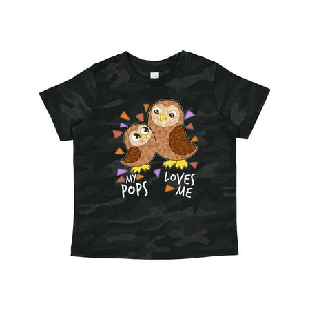 

Inktastic My Pops Loves Me- Cute Owl Family Gift Toddler Boy or Toddler Girl T-Shirt