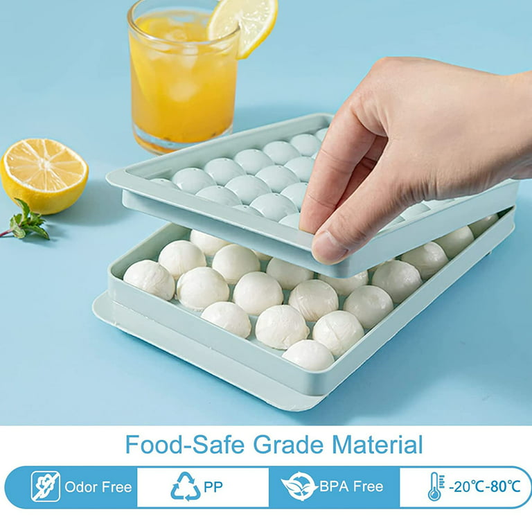 99PCS Ice Ball Maker Molds Round Easy Release Ice Cube Tray with Lid Bin  Sets