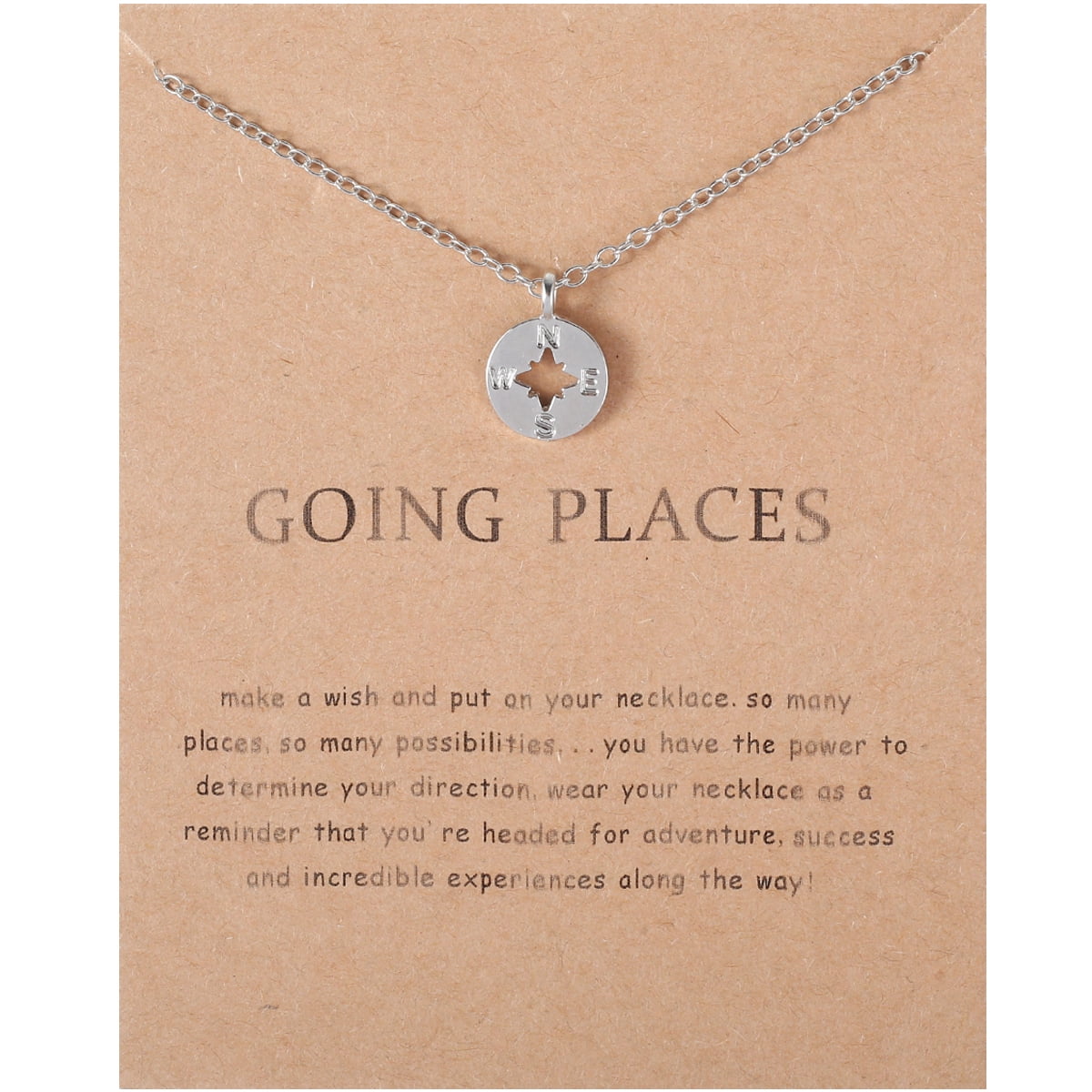 Women Necklace with Paper Card Adjustable Chain Pendant Friendship Blessing Love Greeting Congratulation Card Jewelry Gift 