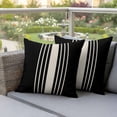 thumbnail image 5 of Pack of 2 Outdoor Pillow Covers,Waterproof Black Beige Striped Throw Pillow Covers,Modern Farmhouse Retro Lines Decorative Pillowcases Cushion Covers for Patio Couch Pillow Sham Protector 20x20 Inch, 5 of 8