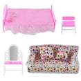 thumbnail image 4 of 8 Pcs Princess Bedroom Dollhouse Furniture Accessories Playset Kids Gift,Dresser,Sofa,Hangers, 4 of 6