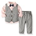 thumbnail image 2 of 𝐍ewborn&nbsp;Outfits for 3PCS Toddler Kids Baby Boy Clothes Set Bowtie Gentleman Vest Long Sleeve T-Shirt Pants Party, 2 of 4