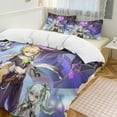 thumbnail image 2 of Genshin Impact 3-Piece Bedding Comforter Set Bed Cover Set Soft Warm Bedding for Bedroom, Home, Hotel 90"x90", 2 of 8