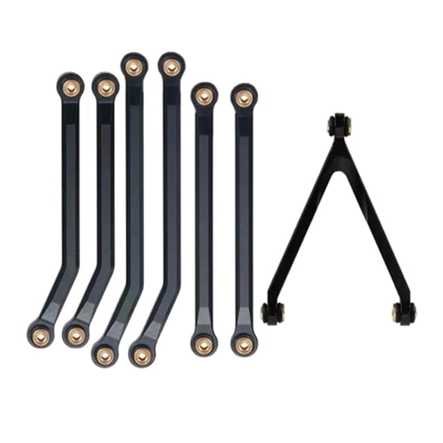 Juego De 7 Eslabones De Chasis, Varilla De Tracción Para Axial SCX24 1/24 RC Crawler Hobby Model Negro Sunnimix varilla de enlace del coche rc