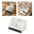 thumbnail image 6 of Desktop Makeup Storage Box Tabletop Organizer Pen Holder with Drawer Container Storage Case Display White, 6 of 7