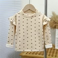 thumbnail image 2 of EnJoCho Kids Birthday Blouse Toddler Girls Polka Dot Ruffles Long Sleeve Crewneck Tops Plus Thickened Top for Home Wear Warm for 1 to 9 Years Child, 2 of 4
