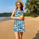 thumbnail image 3 of Fotbe Ocean Waves Vestido de Verano sin Mangas para Mujer – Vestido Midi Línea A, Estilo Camiseta Floral, Vestido Playero Casual y Fluido, 3 of 7