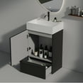 thumbnail image 2 of Gada-20F-312 Gada 20" Striped Matt Black Bathroom Vanity WITHOUT Sink, Freestanding Bathroom Cabinet for Modern Bathroom, KD, 2 of 4