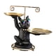 thumbnail image 2 of Estatua con bandeja Organizador de escritorio Porta llaves artesanal Escultura de perro Figura con Negro, 2 of 9
