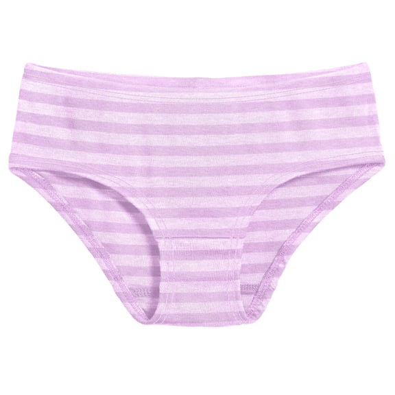 Made in USA Girls Stripe Briefs Underwear | Lavender