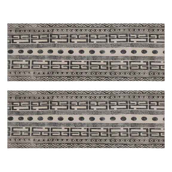 Kitchen Rugs Sets Of 2,Geometric Diamond Striped Pattern Anti Fatigue Kitchen Mat Rugs Non Slip Washable,Decorative Kitchen Floor Mats for Kitchen,Sink,Laundry,17"X47"
