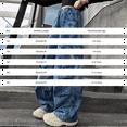 thumbnail image 2 of PINQI Teen Girls Cargo Jeans Oversized Pockets Baggy Wide Leg Streetwear Denim Pants Kids Elastic Waist Y2k Denim Trousers, 2 of 7