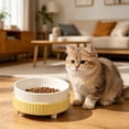 thumbnail image 4 of Cats Bowl Ceramic Double Bowl Water Bowl Cervical Spine Protection Tall And Wide Pet Food Bowl Drinking Bowl, 4 of 8