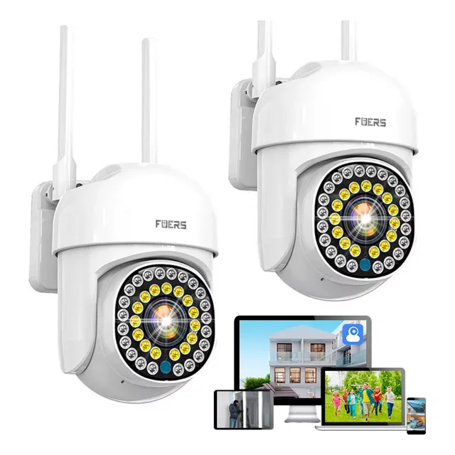 Cámara De Seguridad Wifi 1080p Led Iluminación Exterior 2pcs
