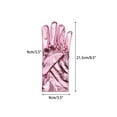 thumbnail image 2 of INSPIRE CHIC Women's Metallic Shiny Shimmer Full Finger Wrist Length Gloves for Party Costume 1 Pair One Size Pink, 2 of 6