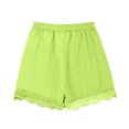 thumbnail image 5 of QQAMB Girls' Cotton Linen Shorts Elastic Waisted Drawstring Lace Solid Color Summer Loose Comfy Shorts with Pocket,4 Years, 5 of 8