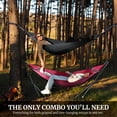 thumbnail image 3 of Tranquillo 600lb Capacity 2 Persons 2 Hammocks Included/Foldable Portable Hammocks with Stand, Tree Straps, Carry Bags for Garden Camping, Red, 3 of 18