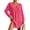 Rose Pink, variant on Women Swimsuit Cover up Shirt V Neck long 3/4 sleeve Bathing Suit Cover Summer Beachwear Sun Protection Blouse